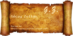 Géczy Zoltán névjegykártya